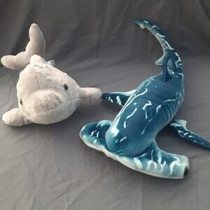 Plush Lot Of 2 Adventure Planet Hammerhead Shark And Aurora Dolphin